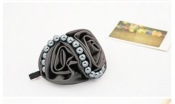 Silk fabric rose with pearl setting barrette