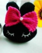 Lovely wool bowknot rabbit hair band  Fq00007black