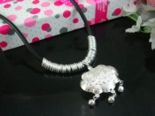 Cheap SPN0030 Fashion Leather Silver Necklace